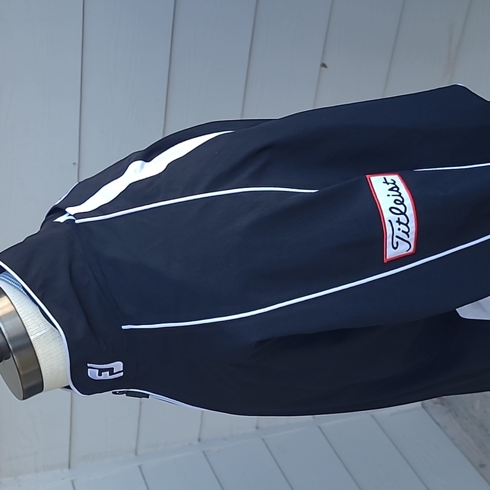 FOOTJOY x Titleist Black Tour Collection Golf‎ Sz M Full Zip Windbreaker Jacket - Picture 4 of 11